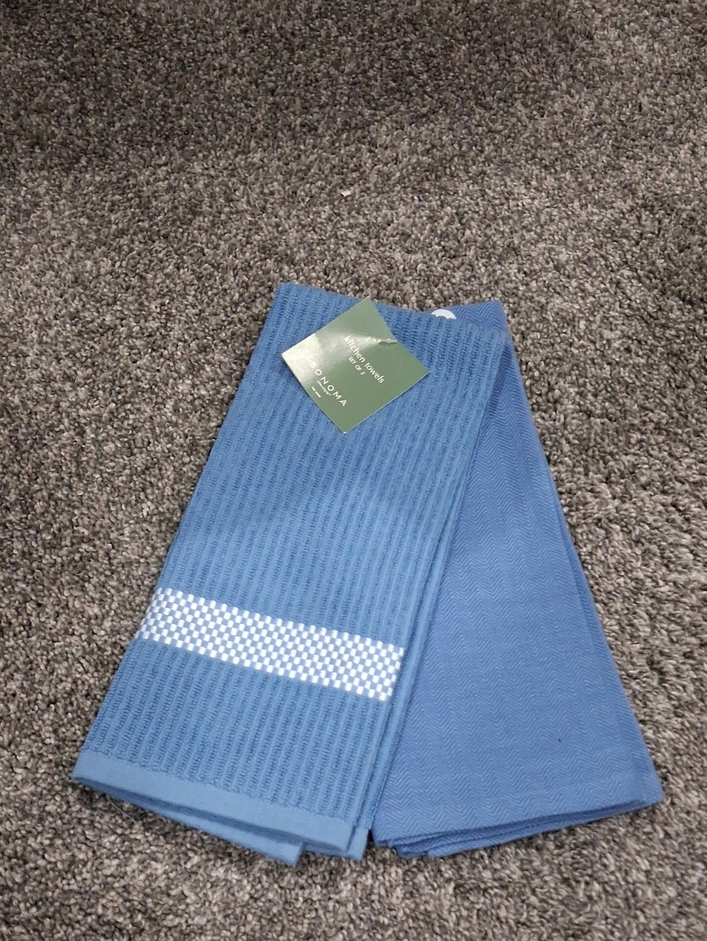 Sonoma Set Of 2 Blue And White Kitchen Towels NWT